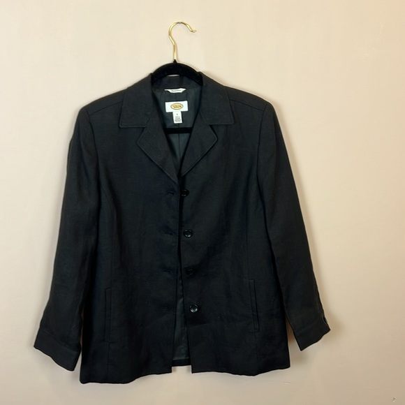 Talbots Irish Linen Black Blazer Size 8 - Picture 3 of 4